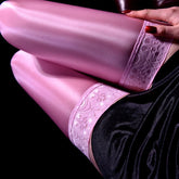 Disco Shiny Satin Thigh High Stockings